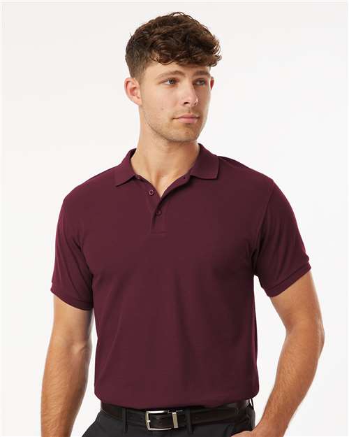 AllPro 62800 Men's Pique Polo - Maroon - model front
