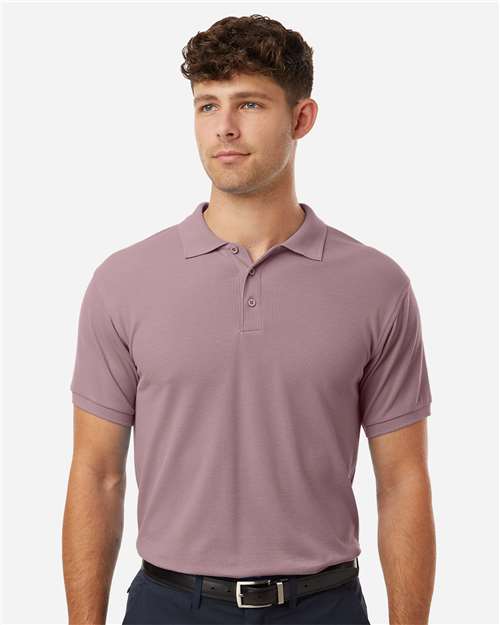 AllPro 62800 Men's Pique Polo - Deep Lavender - model front