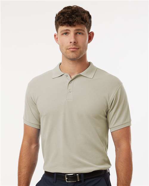 AllPro 62800 Men's Pique Polo - Sand - model front