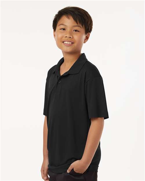 AllPro 41800Y Youth Pro-Lock Performance Polo - Black - model side