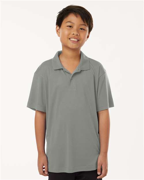AllPro 41800Y Youth Pro-Lock Performance Polo - Greystone - model front