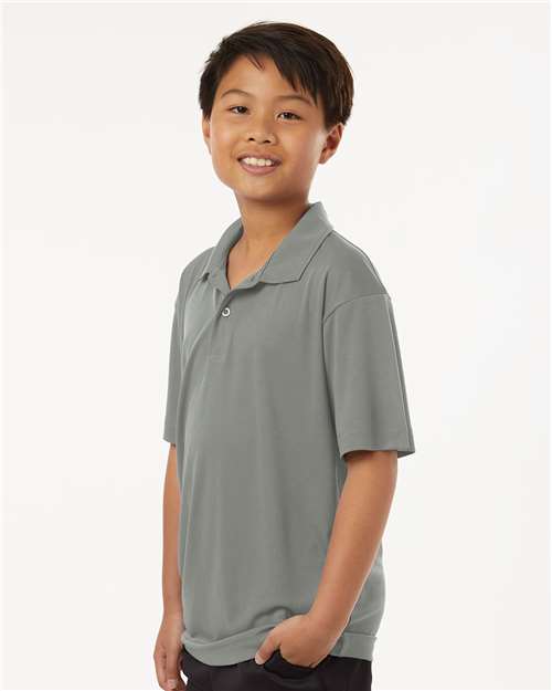 AllPro 41800Y Youth Pro-Lock Performance Polo - Greystone - model side