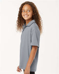 AllPro 41800Y Youth Pro-Lock Performance Polo - Heather Steel - model side