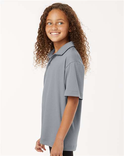 AllPro 41800Y Youth Pro-Lock Performance Polo - Heather Steel - model side