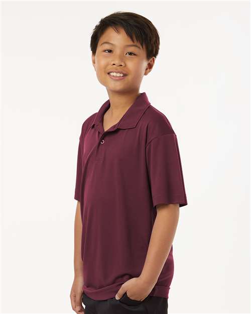 AllPro 41800Y Youth Pro-Lock Performance Polo - Maroon - model side