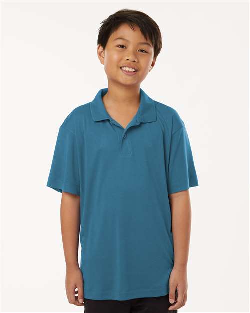 AllPro 41800Y Youth Pro-Lock Performance Polo - Pacific Blue - model front