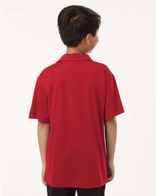 AllPro 41800Y Youth Pro-Lock Performance Polo - Red - model back