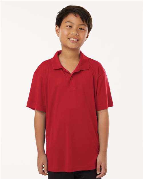 AllPro 41800Y Youth Pro-Lock Performance Polo - Red - model front