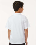 AllPro 41800Y Youth Pro-Lock Performance Polo - White - model back