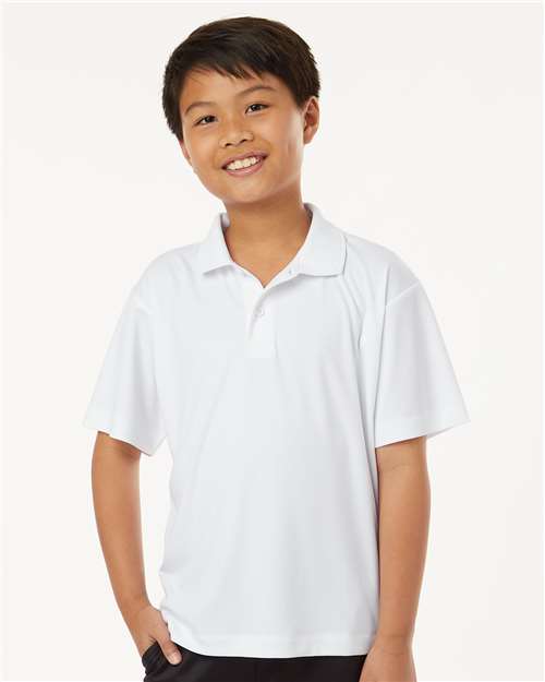 AllPro 41800Y Youth Pro-Lock Performance Polo - White - model front