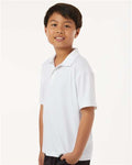 AllPro 41800Y Youth Pro-Lock Performance Polo - White - model side