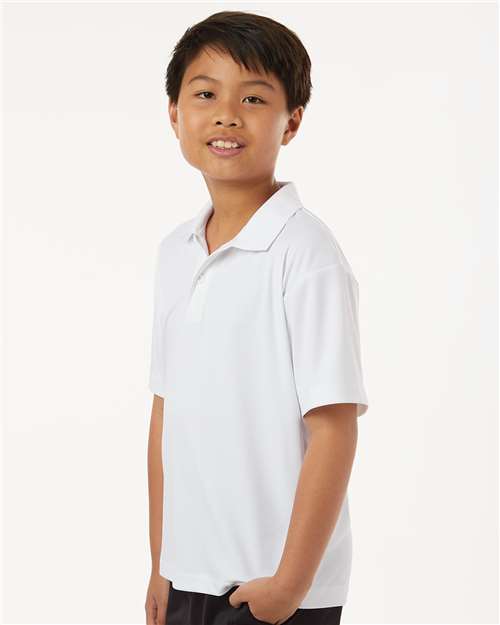 AllPro 41800Y Youth Pro-Lock Performance Polo - White - model side