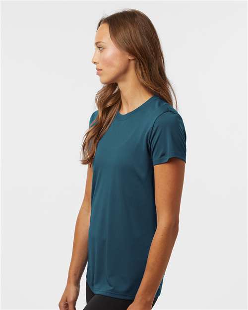 AllPro 48000L Women's Pro-Lock Performance T-Shirt - Atlantic Blue - model side