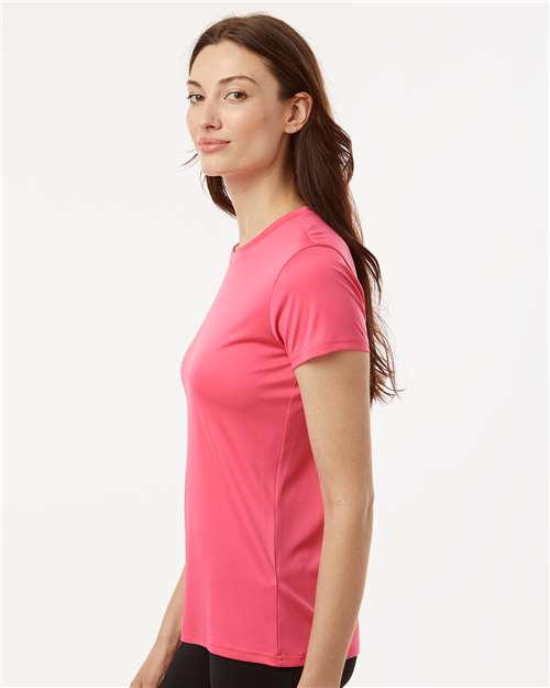 AllPro 48000L Women's Pro-Lock Performance T-Shirt - Bright Pink - model side