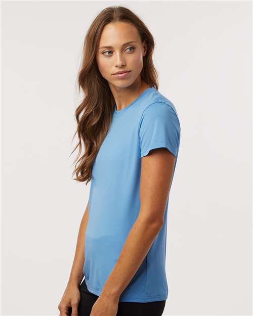 AllPro 48000L Women's Pro-Lock Performance T-Shirt - Carolina Blue - model side