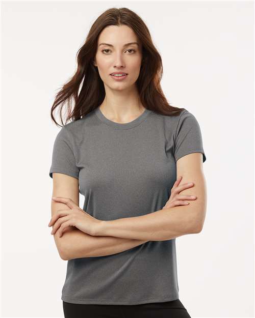 AllPro 48000L Women's Pro-Lock Performance T-Shirt - Heather Granite - model front