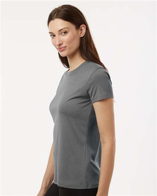 AllPro 48000L Women's Pro-Lock Performance T-Shirt - Heather Granite - model side