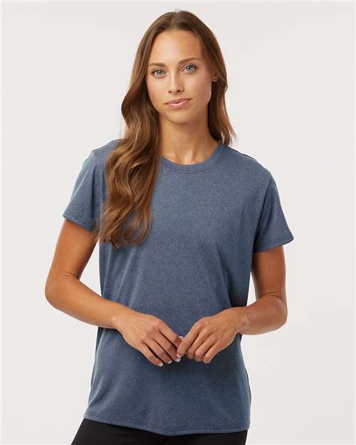 AllPro 48000L Women's Pro-Lock Performance T-Shirt - Heather Navy - model front
