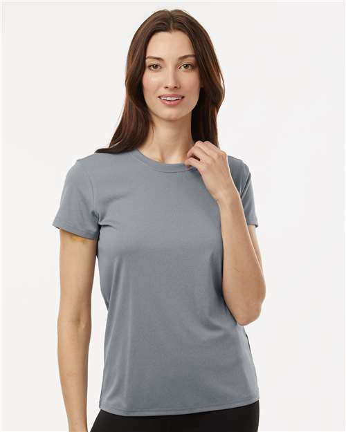 AllPro 48000L Women's Pro-Lock Performance T-Shirt - Heather Steel - model front