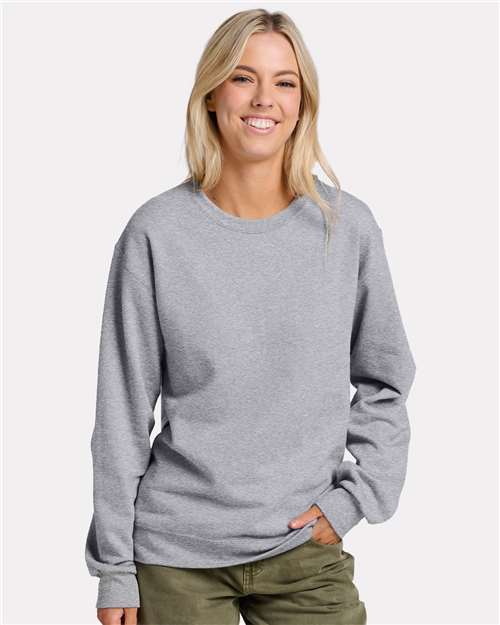 Jerzees IC48MR Ultimate CVC Crewneck Sweatshirt - Athletic Heather - model front