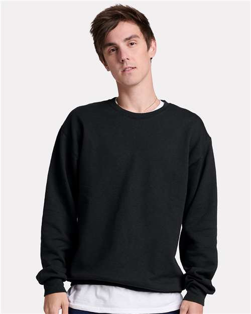 Jerzees IC48MR Ultimate CVC Crewneck Sweatshirt - Black Ink - model front