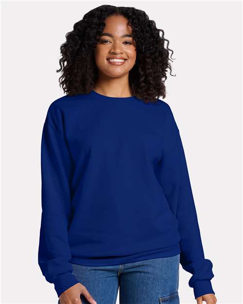 Jerzees IC48MR Ultimate CVC Crewneck Sweatshirt - Orchid - model front