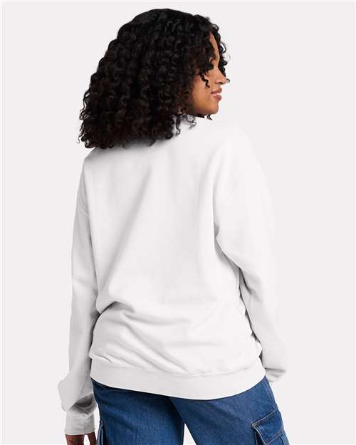 Jerzees IC48MR Ultimate CVC Crewneck Sweatshirt - White - model back