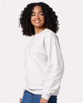 Jerzees IC48MR Ultimate CVC Crewneck Sweatshirt - White - model side