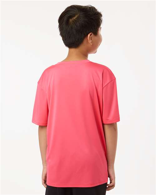 AllPro 48000Y Youth Pro-Lock Performance T-Shirt - Bright Pink - model back