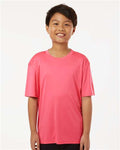 AllPro 48000Y Youth Pro-Lock Performance T-Shirt - Bright Pink - model front