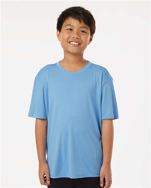 AllPro 48000Y Youth Pro-Lock Performance T-Shirt - Carolina Blue - model front