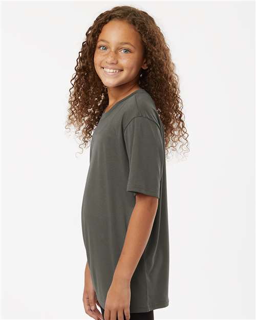 AllPro 48000Y Youth Pro-Lock Performance T-Shirt - Charcoal - model side