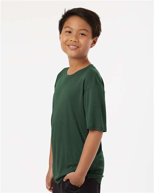 AllPro 48000Y Youth Pro-Lock Performance T-Shirt - Forest Green - model side