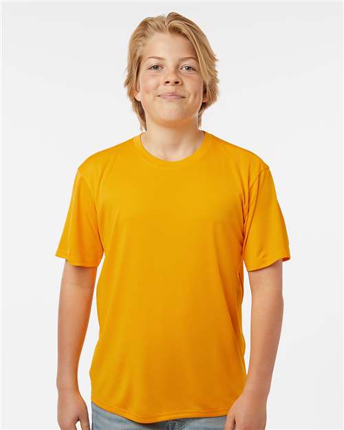AllPro 48000Y Youth Pro-Lock Performance T-Shirt - Gold - model front