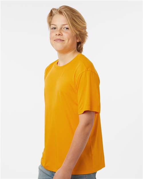 AllPro 48000Y Youth Pro-Lock Performance T-Shirt - Gold - model side