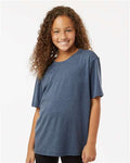 AllPro 48000Y Youth Pro-Lock Performance T-Shirt - Heather Navy - model front