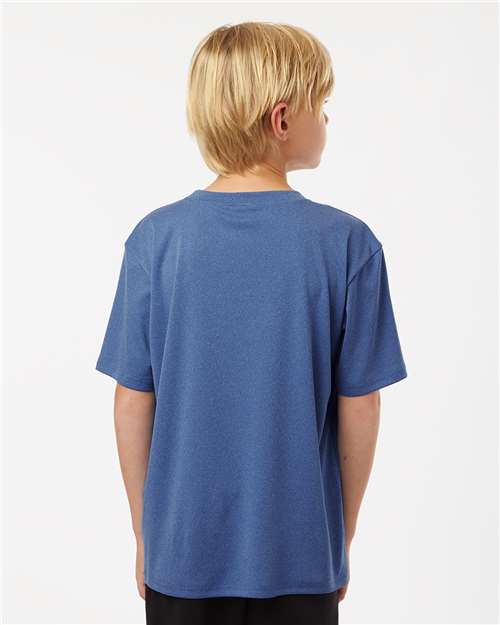 AllPro 48000Y Youth Pro-Lock Performance T-Shirt - Heather Royal - model back