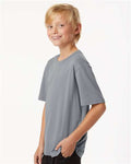 AllPro 48000Y Youth Pro-Lock Performance T-Shirt - Heather Steel - model side
