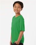 AllPro 48000Y Youth Pro-Lock Performance T-Shirt - Kelly Green - model side