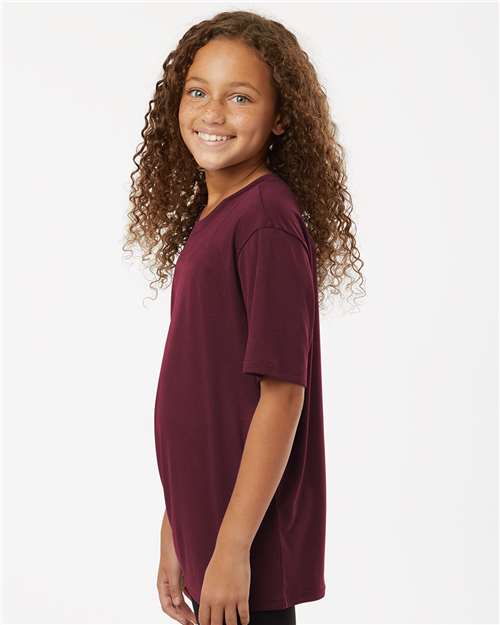 AllPro 48000Y Youth Pro-Lock Performance T-Shirt - Maroon - model side