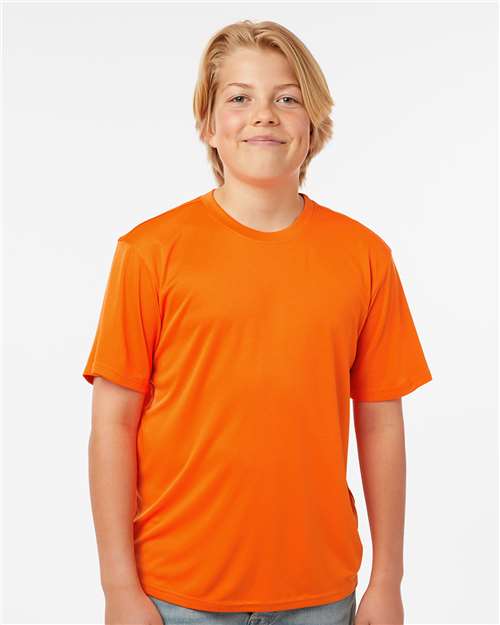 AllPro 48000Y Youth Pro-Lock Performance T-Shirt - Neon Orange - model front