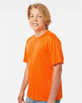 AllPro 48000Y Youth Pro-Lock Performance T-Shirt - Neon Orange - model side