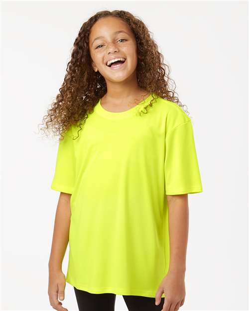 AllPro 48000Y Youth Pro-Lock Performance T-Shirt - Neon Yellow - model front