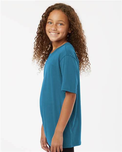 AllPro 48000Y Youth Pro-Lock Performance T-Shirt - Pacific Blue - model side
