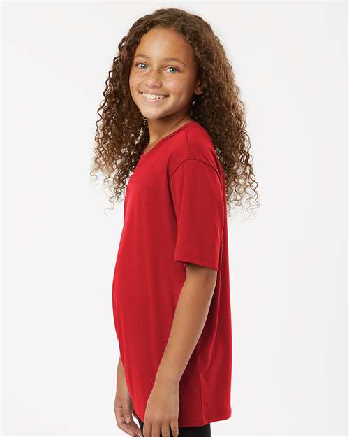 AllPro 48000Y Youth Pro-Lock Performance T-Shirt - Red - model side