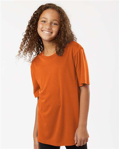 AllPro 48000Y Youth Pro-Lock Performance T-Shirt - Rust - model front