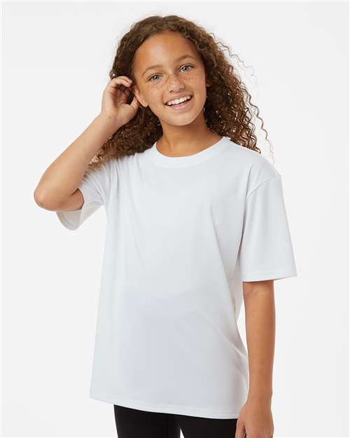 AllPro 48000Y Youth Pro-Lock Performance T-Shirt - White - model front