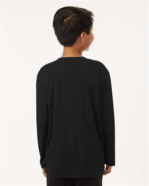 AllPro 48400Y Youth Pro-Lock Performance Long Sleeve T-Shirt - Black - model back