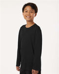 AllPro 48400Y Youth Pro-Lock Performance Long Sleeve T-Shirt - Black - model side