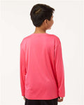 AllPro 48400Y Youth Pro-Lock Performance Long Sleeve T-Shirt - Bright Pink - model back